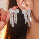 Sparkling Bow Drop Earrings
